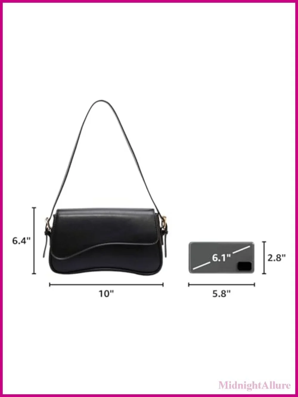 PU Leather Y2K Crossbody Shoulder Bag 2 Adjustable Straps Daily Commute